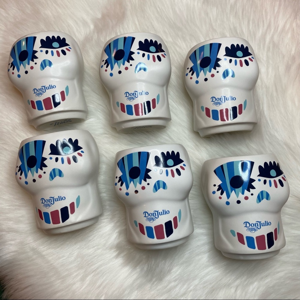 Don Julio 1942 Tiki Day of the Dead Candy Skull 
16oz. Ceramic Cups | Set of 6